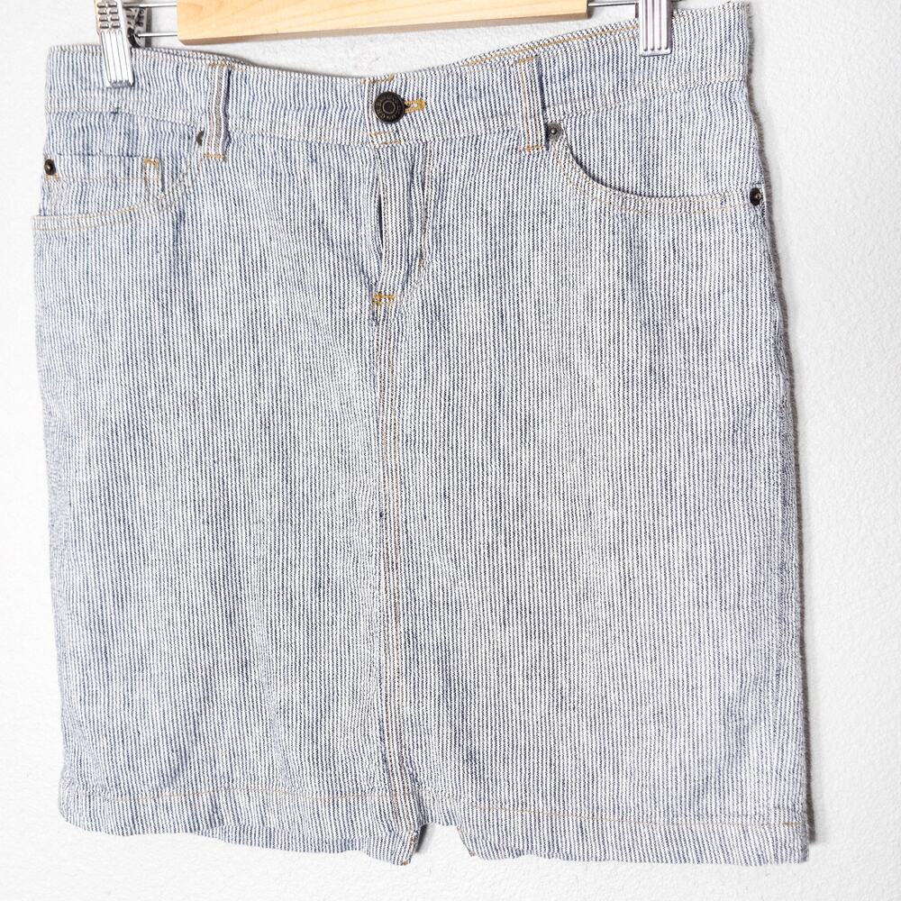 GH Bass & Co Striped Denim Skirt Blue Size 4 Nautical Preppy Casual